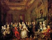 William Hogarth The Assembly at Wanstead House. Earl Tylney and family in foreground USA oil painting artist